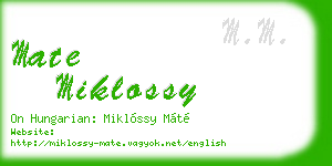 mate miklossy business card