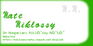 mate miklossy business card